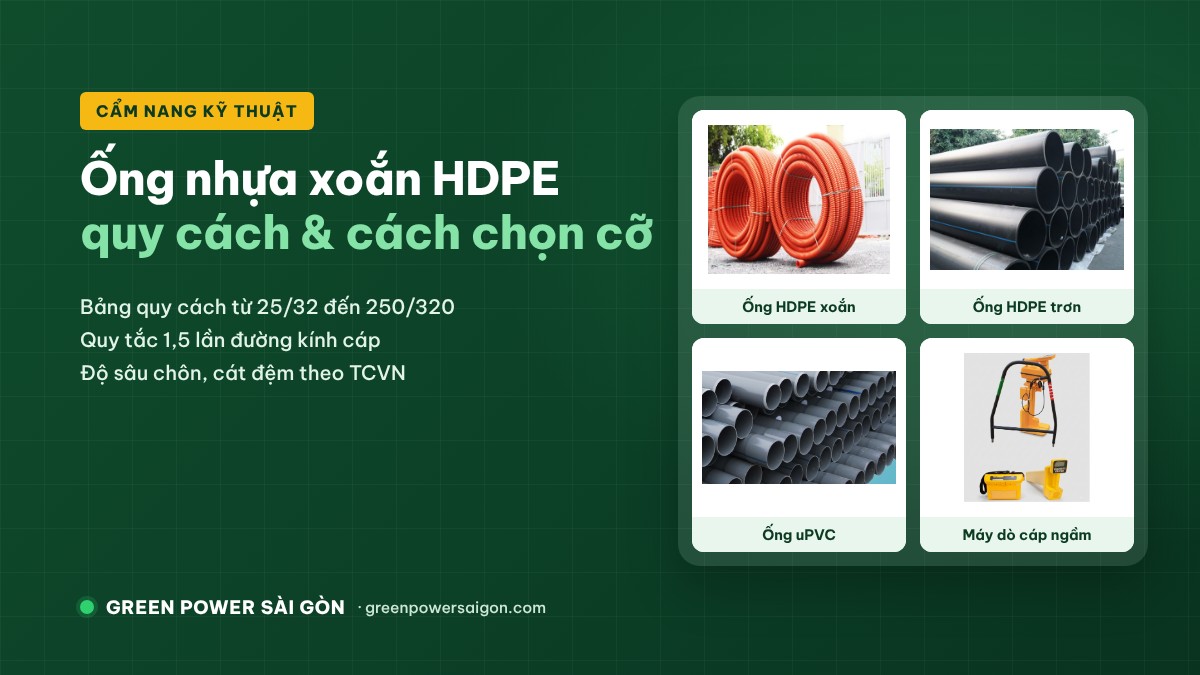 Ống Nhựa Xoắn HDPE: Quy Cách, Ứng Dụng và Cách Chọn Cỡ Ống