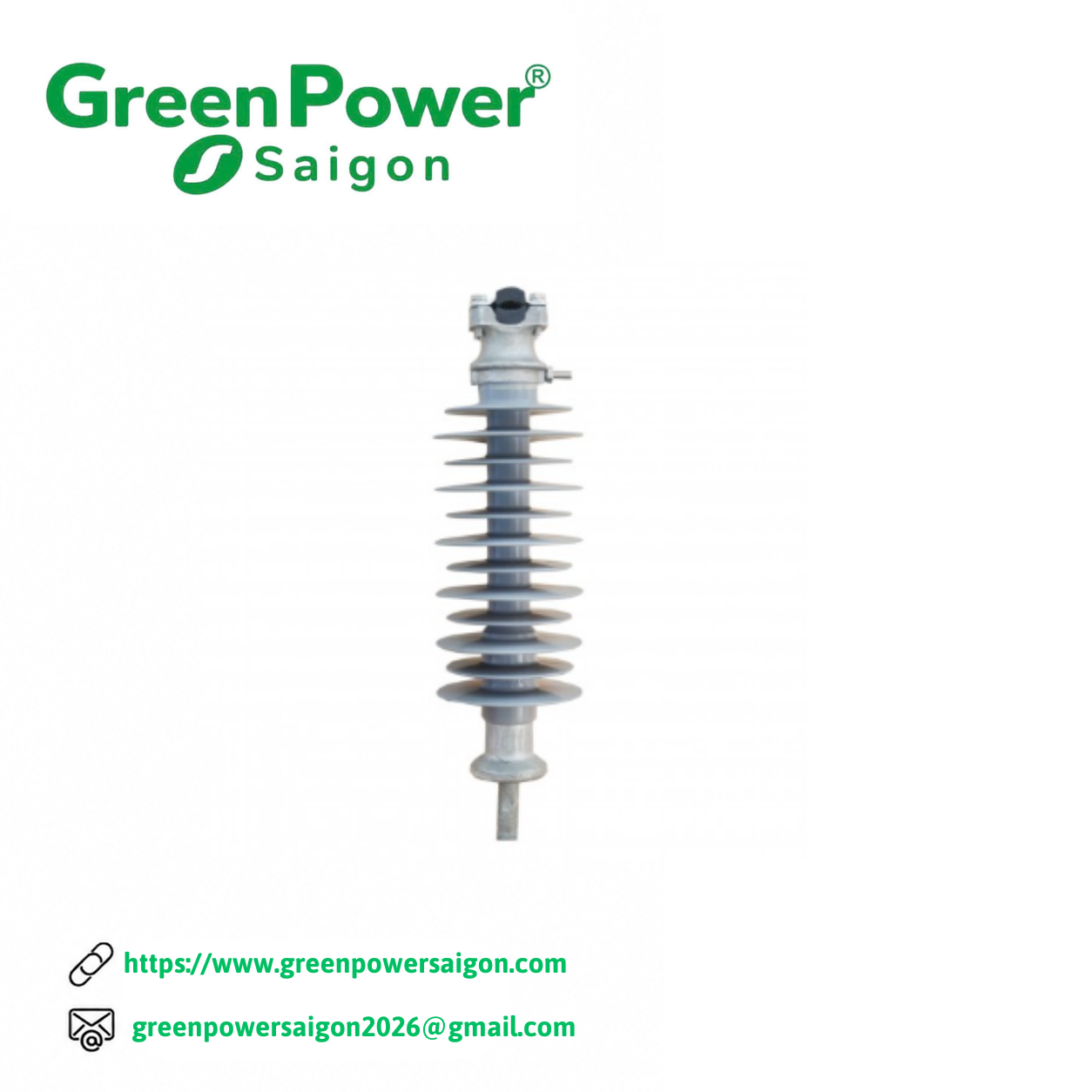 CÁCH ĐIỆN ĐỨNG TRUNG THẾ POLYMER LOẠI CÓ KẸP - Image 1