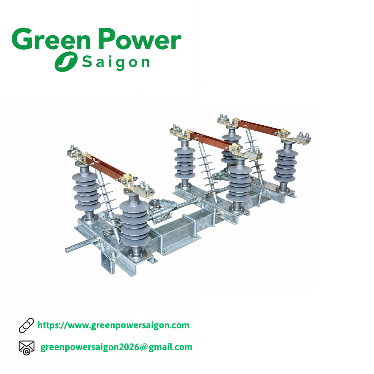 DAO CÁCH LY 3P; 24KV - 35KV; 630A - 800A; LẮP 2 PHƯƠNG; NGOÀI TRỜI (CÁCH ĐIỆN POLYMER) - Image 1